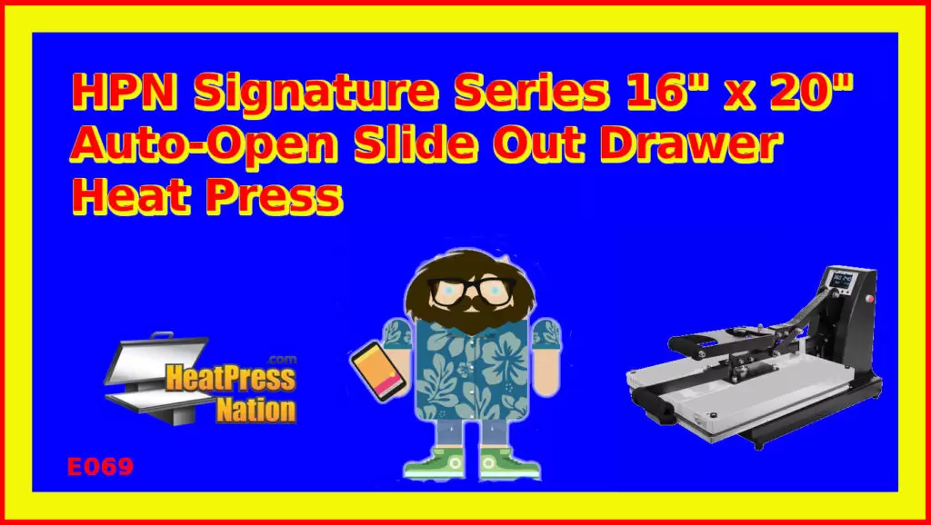 HPN Signature Series 16" x 20" Auto-Open Heat Press with a Slide Out Drawer